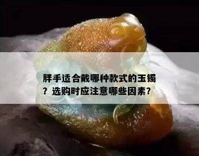 胖手适合戴哪种款式的玉镯？选购时应注意哪些因素？