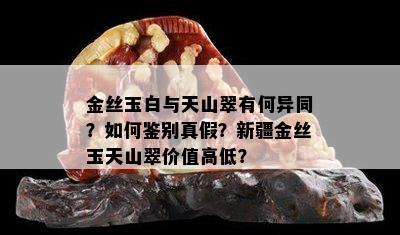 金丝玉白与天山翠有何异同？如何鉴别真假？新疆金丝玉天山翠价值高低？