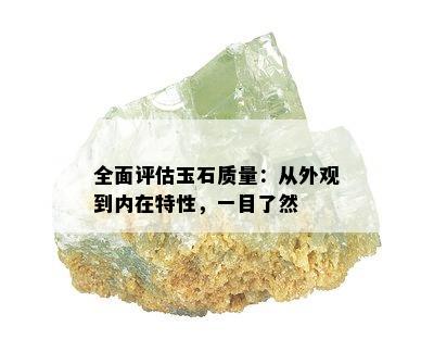 全面评估玉石质量：从外观到内在特性，一目了然