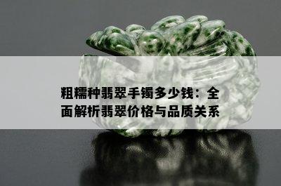 粗糯种翡翠手镯多少钱：全面解析翡翠价格与品质关系