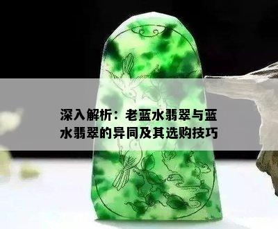 深入解析：老蓝水翡翠与蓝水翡翠的异同及其选购技巧