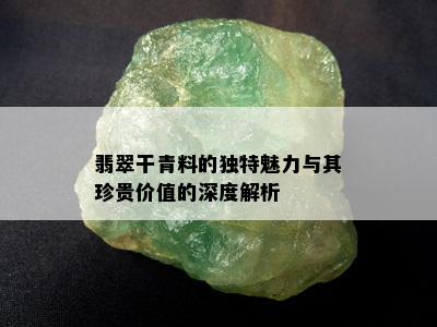 翡翠干青料的独特魅力与其珍贵价值的深度解析