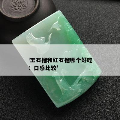 '玉石榴和红石榴哪个好吃：口感比较'