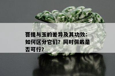 菩提与玉的差异及其功效：如何区分它们？同时佩戴是否可行？