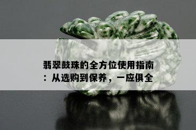 翡翠鼓珠的全方位使用指南：从选购到保养，一应俱全