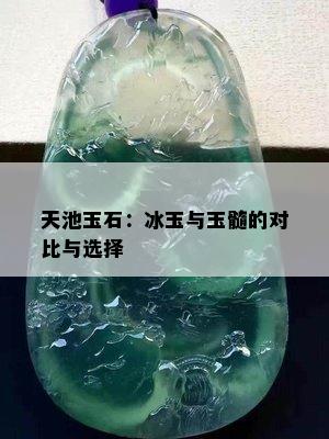 天池玉石：冰玉与玉髓的对比与选择