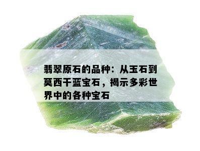 翡翠原石的品种：从玉石到莫西干蓝宝石，揭示多彩世界中的各种宝石