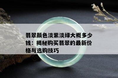 翡翠颜色淡紫淡绿大概多少钱：揭秘购买翡翠的最新价格与选购技巧