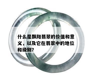 什么是飘阳翡翠的价值和意义，以及它在翡翠中的地位和级别？