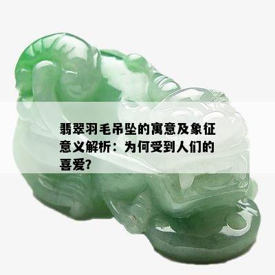 翡翠羽毛吊坠的寓意及象征意义解析：为何受到人们的喜爱？