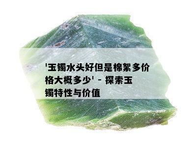 '玉镯水头好但是棉絮多价格大概多少' - 探索玉镯特性与价值