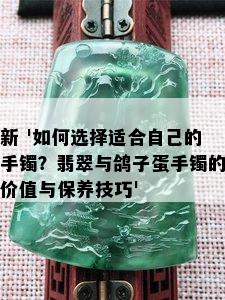 新 '如何选择适合自己的手镯？翡翠与鸽子蛋手镯的价值与保养技巧'