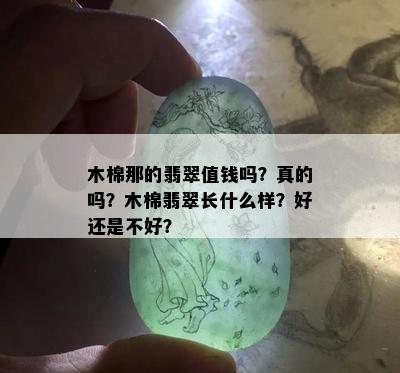 木棉那的翡翠值钱吗？真的吗？木棉翡翠长什么样？好还是不好？