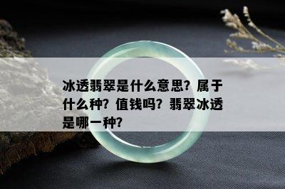 冰透翡翠是什么意思？属于什么种？值钱吗？翡翠冰透是哪一种？