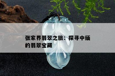 张家界翡翠之旅：探寻中缅的翡翠宝藏