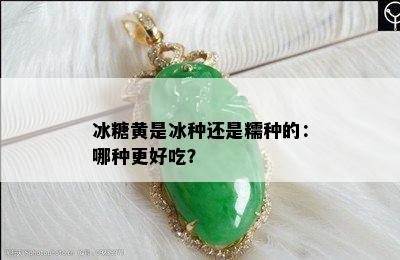 冰糖黄是冰种还是糯种的：哪种更好吃？