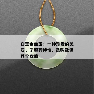 白玉金丝玉：一种珍贵的美石，了解其特性、选购及保养全攻略