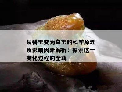 从碧玉变为白玉的科学原理及影响因素解析：探索这一变化过程的全貌