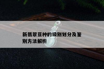 新翡翠豆种的级别划分及鉴别方法解析