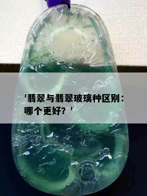 '翡翠与翡翠玻璃种区别：哪个更好？'