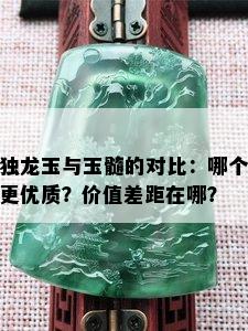 独龙玉与玉髓的对比：哪个更优质？价值差距在哪？