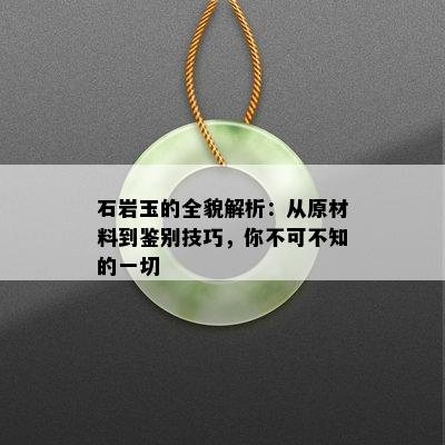 石岩玉的全貌解析：从原材料到鉴别技巧，你不可不知的一切