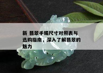 新 翡翠手镯尺寸对照表与选购指南，深入了解翡翠的魅力