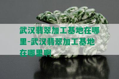 武汉翡翠加工基地在哪里-武汉翡翠加工基地在哪里啊