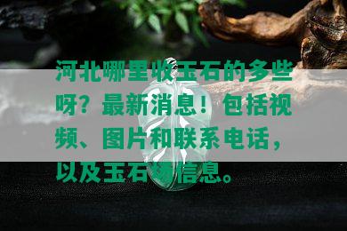 河北哪里收玉石的多些呀？最新消息！包括视频、图片和联系电话，以及玉石场信息。