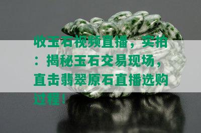 收玉石视频直播，实拍：揭秘玉石交易现场，直击翡翠原石直播选购过程！