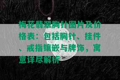 梅花翡翠胸针图片及价格表：包括胸针、挂件、戒指镶嵌与牌饰，寓意详尽解析