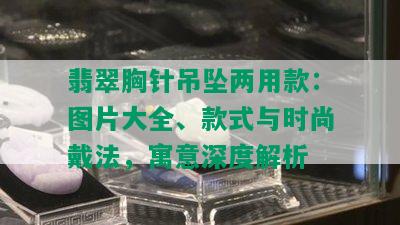 翡翠胸针吊坠两用款：图片大全、款式与时尚戴法，寓意深度解析