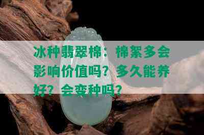 冰种翡翠棉：棉絮多会影响价值吗？多久能养好？会变种吗？