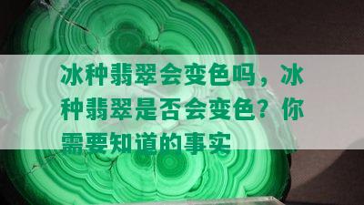 冰种翡翠会变色吗，冰种翡翠是否会变色？你需要知道的事实