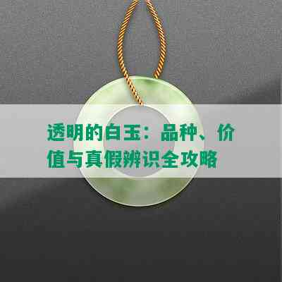 透明的白玉：品种、价值与真假辨识全攻略