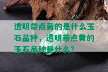 透明带点黄的是什么玉石品种，透明带点黄的玉石品种是什么？