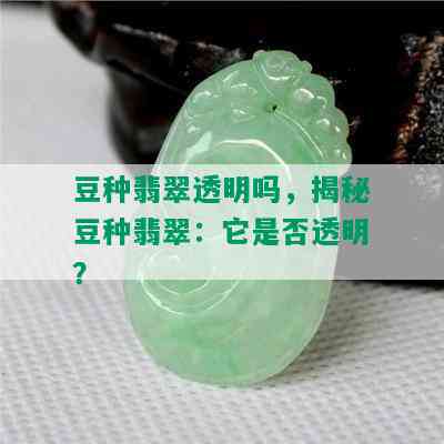 豆种翡翠透明吗，揭秘豆种翡翠：它是否透明？