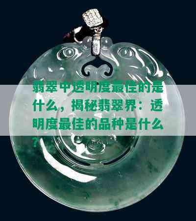 翡翠中透明度更佳的是什么，揭秘翡翠界：透明度更佳的品种是什么？