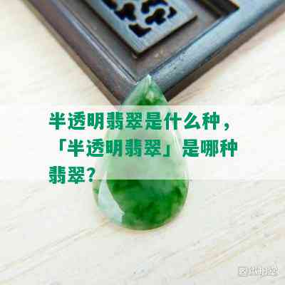 半透明翡翠是什么种，「半透明翡翠」是哪种翡翠？