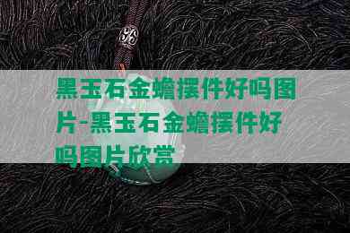 黑玉石金蟾摆件好吗图片-黑玉石金蟾摆件好吗图片欣赏