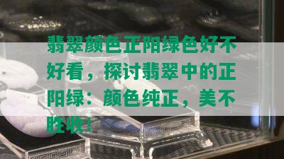 翡翠颜色正阳绿色好不好看，探讨翡翠中的正阳绿：颜色纯正，美不胜收！