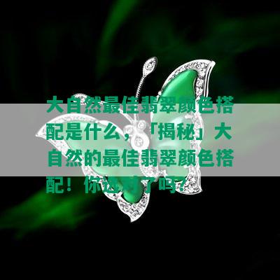 大自然更佳翡翠颜色搭配是什么，「揭秘」大自然的更佳翡翠颜色搭配！你选对了吗？