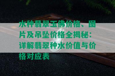 水种翡翠玉佛价格、图片及吊坠价格全揭秘：详解翡翠种水价值与价格对应表