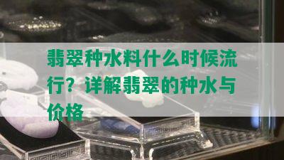 翡翠种水料什么时候流行？详解翡翠的种水与价格