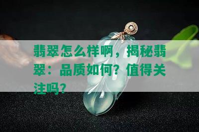 翡翠怎么样啊，揭秘翡翠：品质如何？值得关注吗？