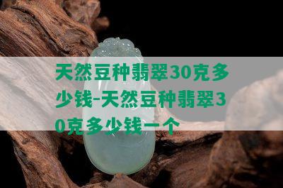 天然豆种翡翠30克多少钱-天然豆种翡翠30克多少钱一个