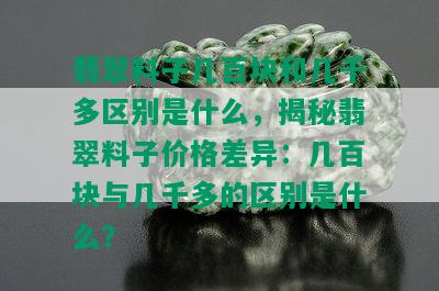 翡翠料子几百块和几千多区别是什么，揭秘翡翠料子价格差异：几百块与几千多的区别是什么？