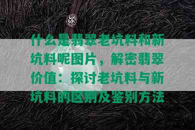 什么是翡翠老坑料和新坑料呢图片，解密翡翠价值：探讨老坑料与新坑料的区别及鉴别方法