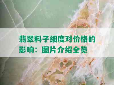 翡翠料子细度对价格的影响：图片介绍全览