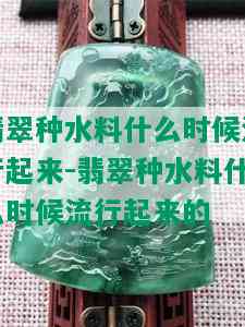 翡翠种水料什么时候流行起来-翡翠种水料什么时候流行起来的